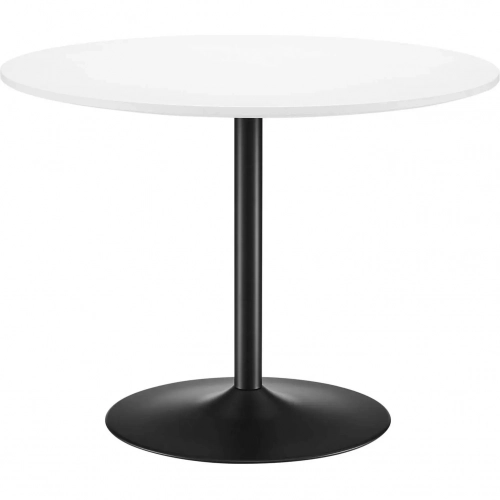 Amuse 40" Dining Table in White Finish & Black Iron