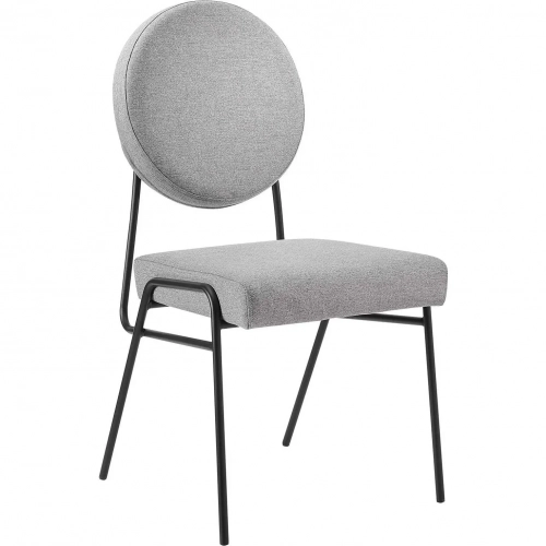 Craft Dining Chair in Light Gray Fabric & Black Stainless Steel