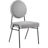 Craft Dining Chair in Light Gray Fabric & Black Stainless Steel