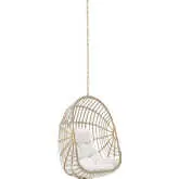 Amalie Outdoor Swing Chair in Rattan & White Fabric