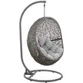 Encase Outdoor Swing Chair in Gray PE Rattan & Gray Fabric