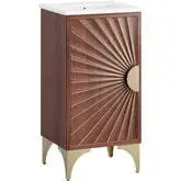 Daylight 18" Bathroom Vanity in Walnut Finish with White Ceramic Sink