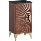 Daylight 18" Bathroom Vanity in Walnut Finish with Black Ceramic Sink