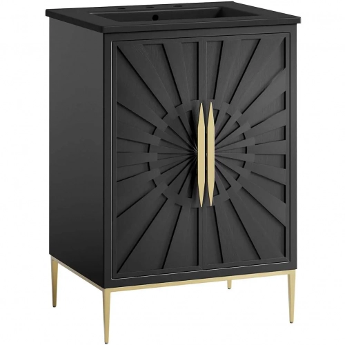 Awaken 24" Bathroom Vanity in Black Finish & Black Ceramic Sink