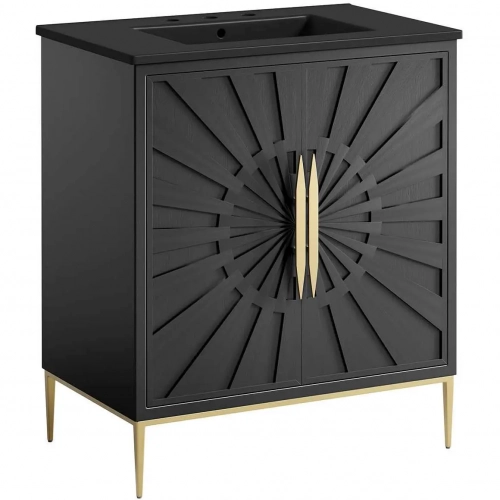 Awaken 30" Bathroom Vanity in Black Finish & Black Ceramic Sink