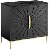 Awaken 36" Bathroom Vanity in Black Finish & Black Ceramic Sink