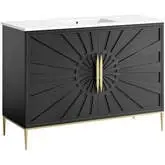 Awaken 48" Bathroom Vanity in Black Finish & White Ceramic Sink