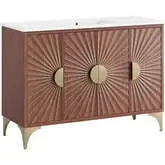 Daylight 48" Bathroom Vanity in Walnut Finish with White Ceramic Sink