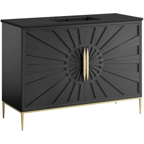 Awaken 48" Bathroom Vanity in Black Finish & Black Ceramic Sink