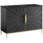 Awaken 48" Double Sink Bathroom Vanity in Black Finish & Black Ceramic Sink