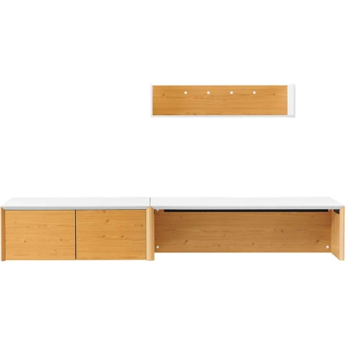 Kinetic 49" Wall Mount Office Desk Set in White & Natural Finish