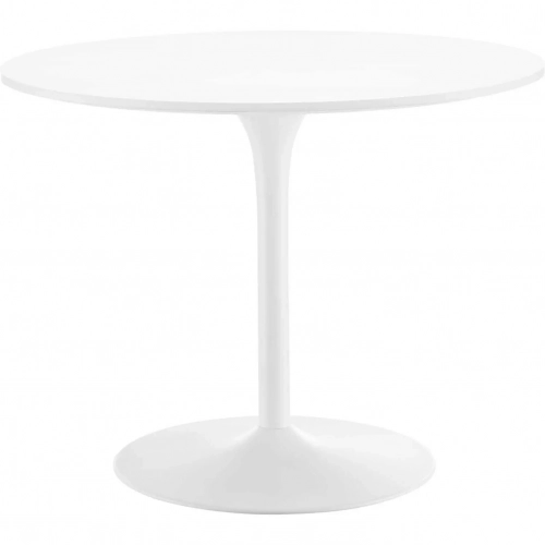 Pursuit 40" Dining Table in White Finish & White Iron