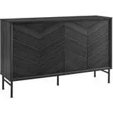 Harper Chevron Sideboard in Black Finish
