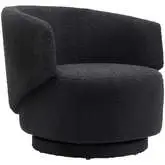 Celestia Swivel Accent Chair in Black Boucle Fabric