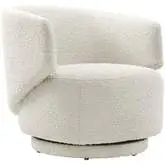Celestia Swivel Accent Chair in Ivory Boucle Fabric