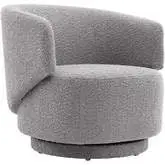Celestia Swivel Accent Chair in Light Gray Boucle Fabric