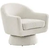 Astral Swivel Accent Chair in Ivory Boucle Fabric
