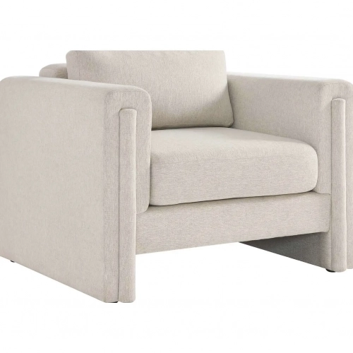 Visible Accent Arm Chair in Ivory Fabric