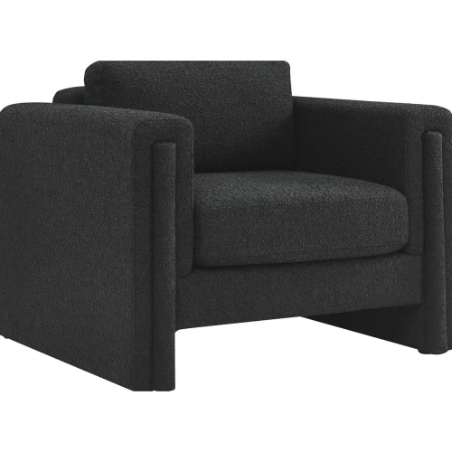 Visible Accent Arm Chair in Black Boucle Fabric