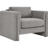 Visible Accent Arm Chair in Light Gray Boucle Fabric