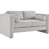 Visible Loveseat in Light Gray Fabric