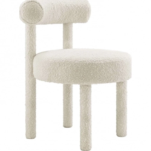 Toulouse Dining Chair in Ivory Boucle Fabric