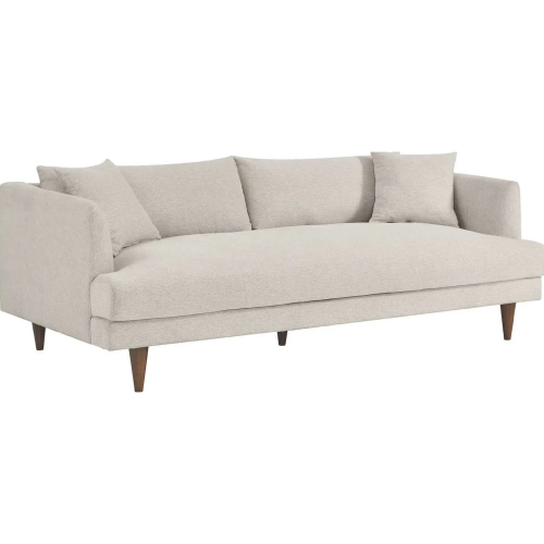 Zoya Down Filled Overstuffed Sofa in Ivory Fabric