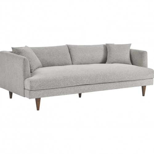 Zoya Down Filled Overstuffed Sofa in Light Gray Fabric