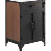 Steamforge 24" Bathroom Vanity in Wood Finish, Black Metal & White Ceramic