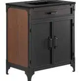 Steamforge 30" Bathroom Vanity in Black Finish, Black Metal & Black Ceramic