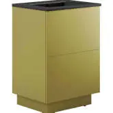 Quantum 24" Bathroom Vanity in Gold Finish & Black Ceramic