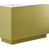 Quantum 48" Double Sink Bathroom Vanity in Gold Finish & White Ceramic