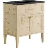 Elysian 30" Bathroom Vanity in Burl Wood & Black Ceramic