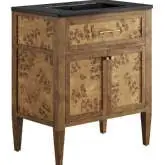 Elysian 30" Bathroom Vanity in Brown Wood & Black Ceramic