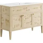 Elysian 48" Single Sink Bathroom Vanity in Burl Wood & White Ceramic