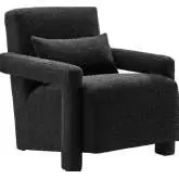 Mirage Accent Arm Chair in Black Boucle Fabric