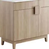 Miles 36" Bathroom Vanity in Oak Finish & White Ceramic