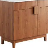 Miles 36" Bathroom Vanity in Walnut Finish & White Ceramic