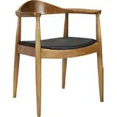 Wegner Dining Arm Chair in Black Leatherette