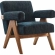 Lyra Accent Arm Chair in Azure Fabric & Wood