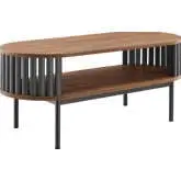 Fortitude Coffee Table in Walnut Finish & Black Metal