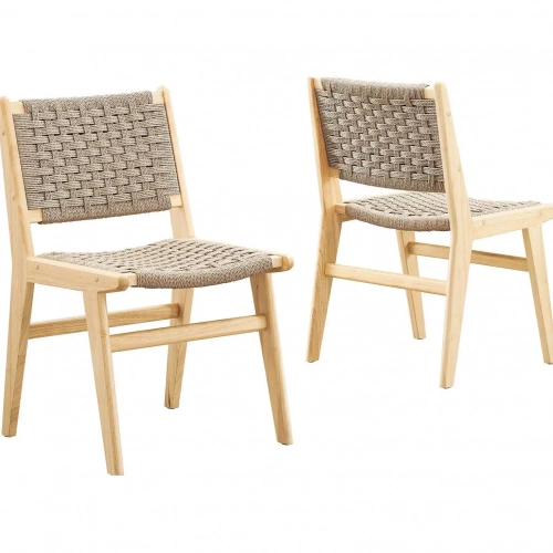 Saoirse Dining Chair in Natural Woven Rope & Natural Finish Wood