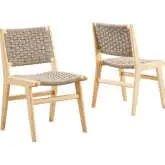 Saoirse Dining Chair in Natural Woven Rope & Natural Finish Wood