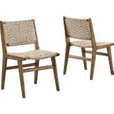 Saoirse Dining Chair in Natural Woven Rope & Walnut Finish Wood