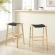 Saoirse Bar Stool in Black Woven Rope & Natural Finish Wood (Set of 2)