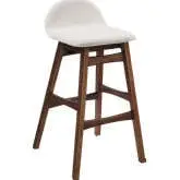Juno Bar Stool in Wood & Ivory Fabric (Set of 2)