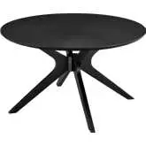 Crossroads Round Coffee Table in Black Finish Wood Veneer