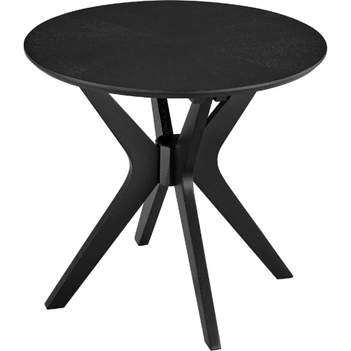 Crossroads 24" Round Side Table in Black Finish Wood Veneer