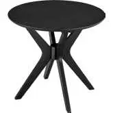 Crossroads 24" Round Side Table in Black Finish Wood Veneer