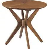 Crossroads 24" Round Side Table in Walnut Finish Wood Veneer